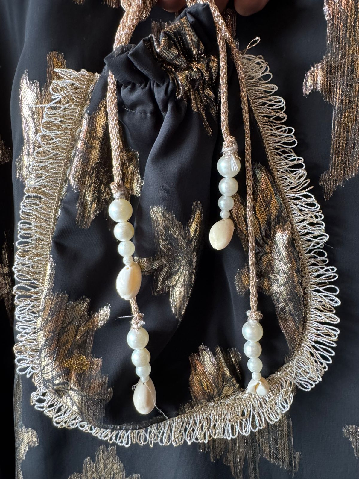 Black and gold festive kurta